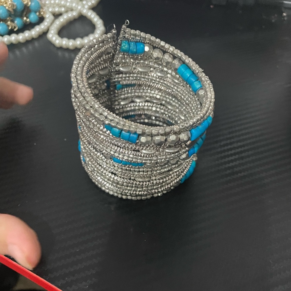 Bracelet blue and silver